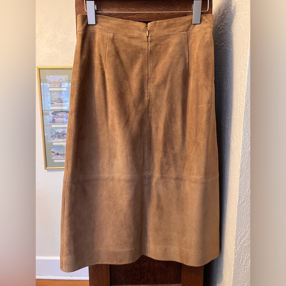 J. Crew Collection Genuine Suede Brown Skirt - Picture 2 of 5